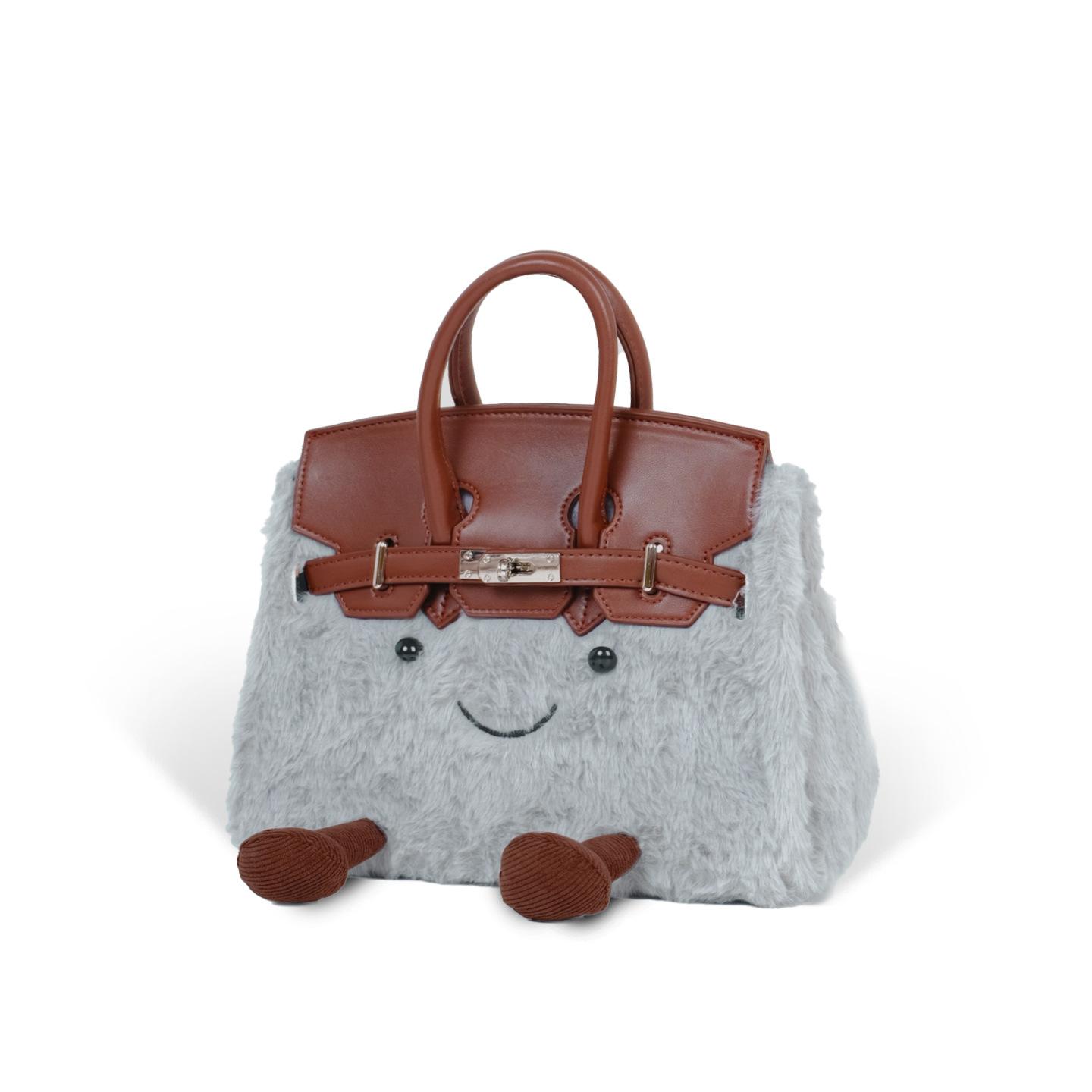 

Autumn and winter new Mao Mao bag 2025 versatile cute plush women s bag portable niche design versatile casual messenger bag сірий колір