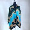Autumn and Winter Thickened Warm Cloak Versatile Imitation Cashmere Plaid Jacquard Shawl Scarf Women