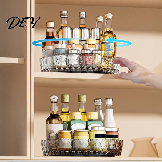 Rotating Countertop Organizer 360 Degree Spice Rack, Lazy Susan Turntable Bottle Storage Rack for Cabinet, Pantry, Seasoning Holder Kitchen Plastic