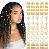 Wig Accessories, Braiding Hair Accessories, Golden and Silver Dreadlocks, Hair Extension Rings