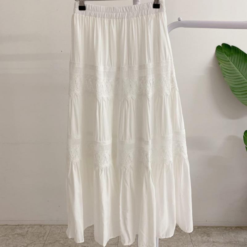 Honey J Sandy Embroidery Lace Banding Long Skirt 3 Colors