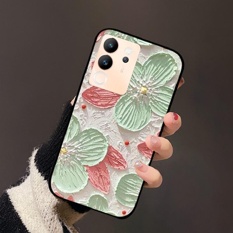 For Vivo V30 Lite 5G Case Fashion Cat Astronaut Flower Phone Bag For Vivo V30Lite 5G Luxury Protector Fundas Black Coque