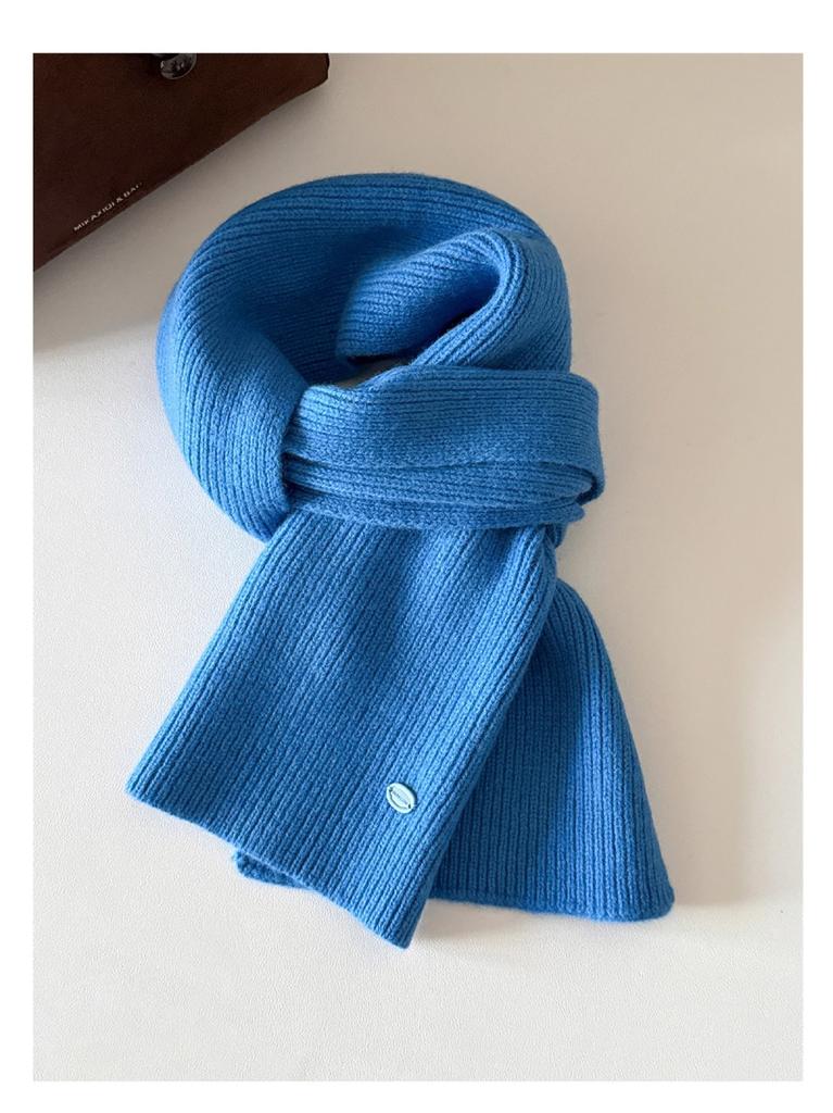 High quality% Australian wool solid color hat scarf gloves three-piece winter warm knitted suit women