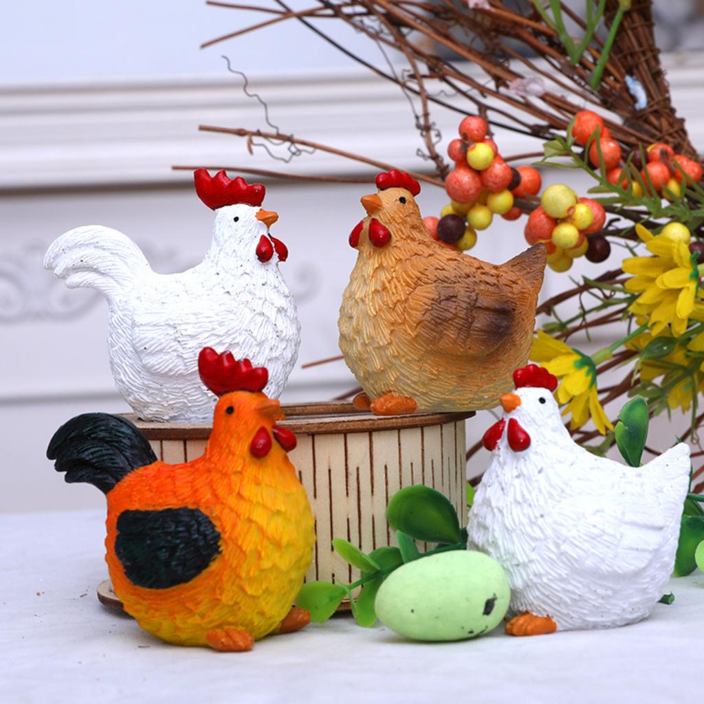 2pcs/set Easter Independent Adorable Chick Set Indoor/Outdoor Decorative Resin Ornament