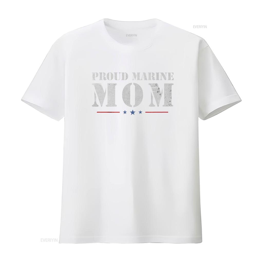 Proud Marine Mom Funny T Shirt vintage Washed homme Slightly Unisex Casual Stretched graphic Comfortable Versatile