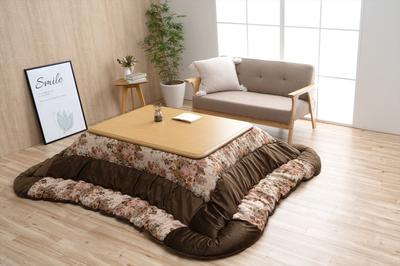 Ikehiko Kotatsu Futon Milia Beige Vierkant 205 x 205 cm Enkel item Jacquardweefsel Geschikt voor cm vierkant kotatsu-onderstel Ca.. 80-90 #1151690020103