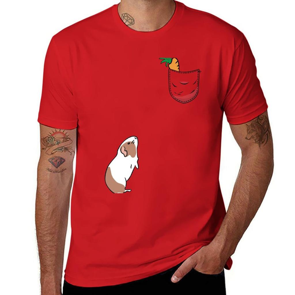 New Carrot In My Pocket For Guinea Pig T-Shirt Anime T-shirt Black T Shirt Sweat Shirts Heavyweight T Shirts for Men