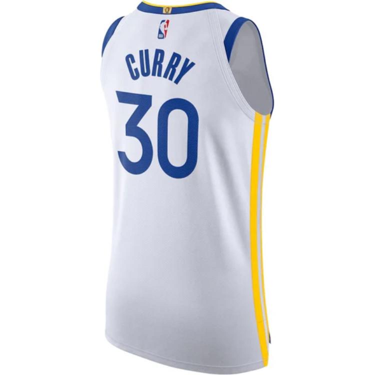 Nike Stephen Curry Golden State Warriors Player Edition Straight Fit Vintage Sporty Breathable Basketball Jersey Men Jersey White CW3273-100