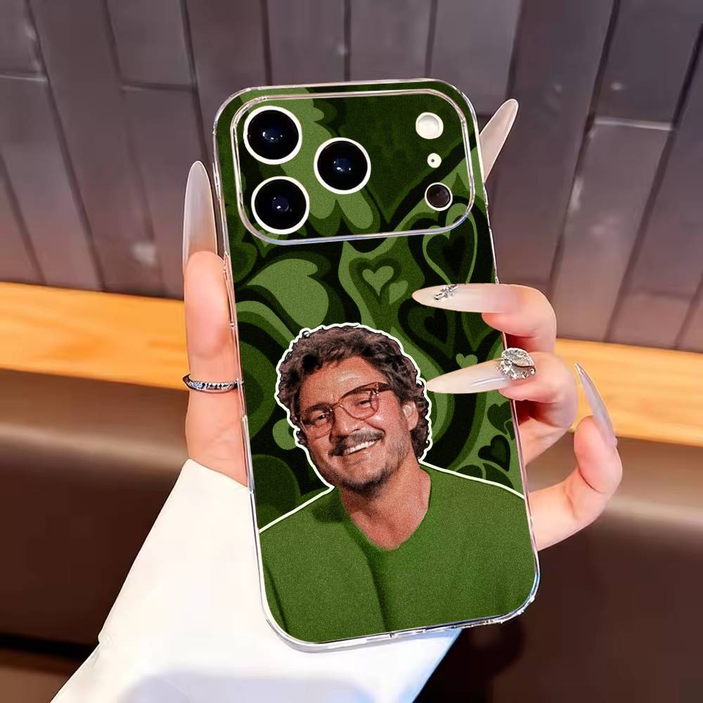 Pedro Pascal Phone Case For iPhone17,16,15,14,13,12,11 Plus,Pro Max Soft Transparent Cover