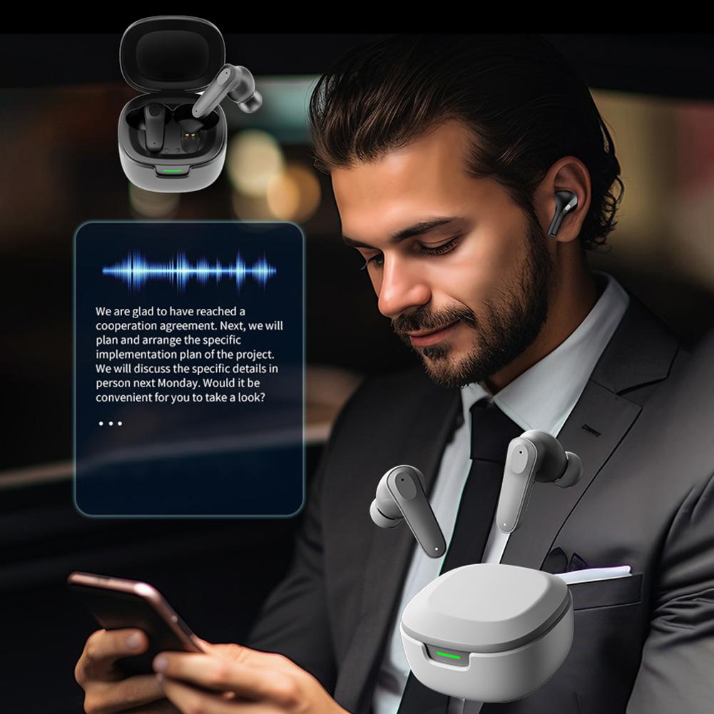 Intelligent Translator Earbuds Bluetooth-Compatible 5.4 Real Time AI Translator Earbuds Smart Voice Translator