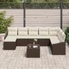 VidaXL Ensemble de Salle à Manger de Jardin de 8 Pièces avec Coussins Gris Rattan Poly 3355517