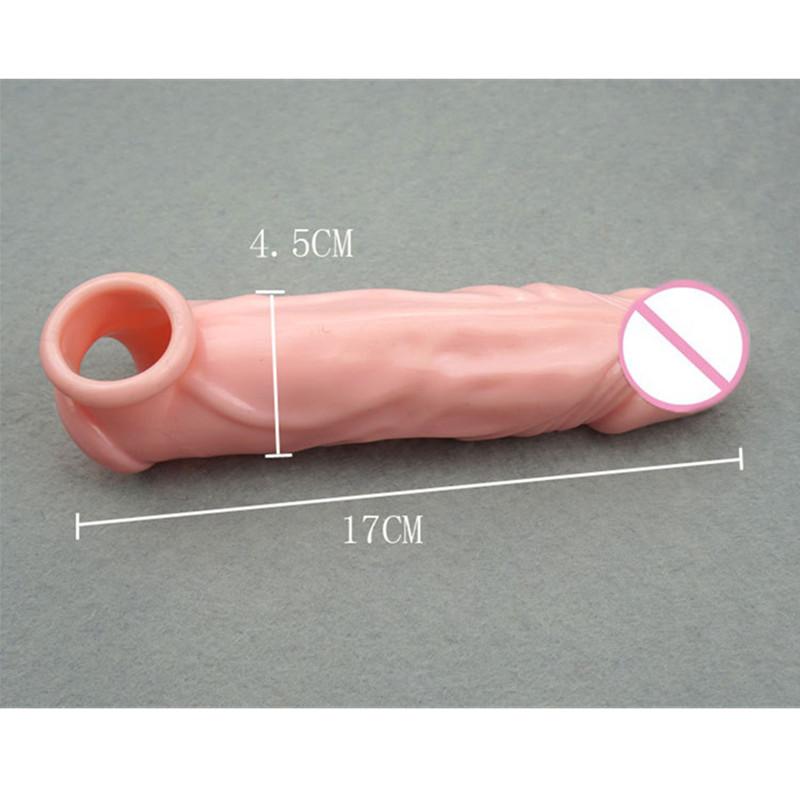 Silicone Penis Enlargement Condoms Penis Extension Sleeve Adults Intimate Sex Toy for Man Reusable Condom Cock Rings Dildo Cover