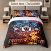 Juego de Cama Personalizado Patrón Manchester United, Estampa Nombre Texto 1 Funda Nórdica más 2 Fundas de Almohada Textil para el Hogar