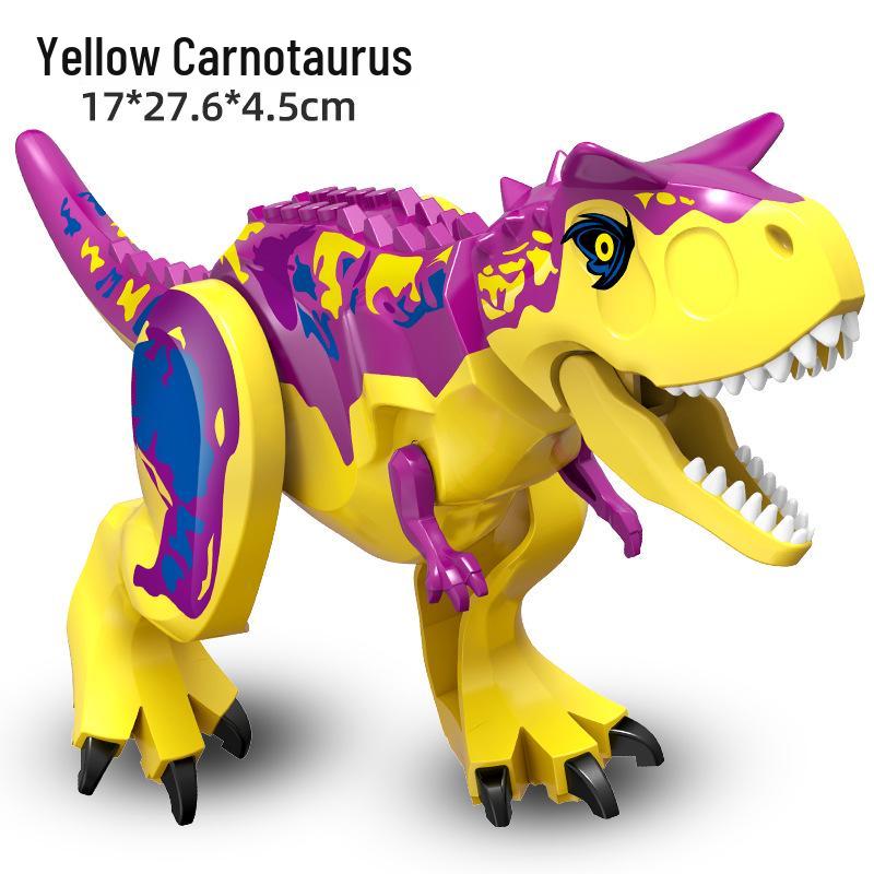 Jurassic Dinosaur Building Blocks: Assembled T. Rex, Brachiosaurus, Carnotaurus, Dilophosaurus