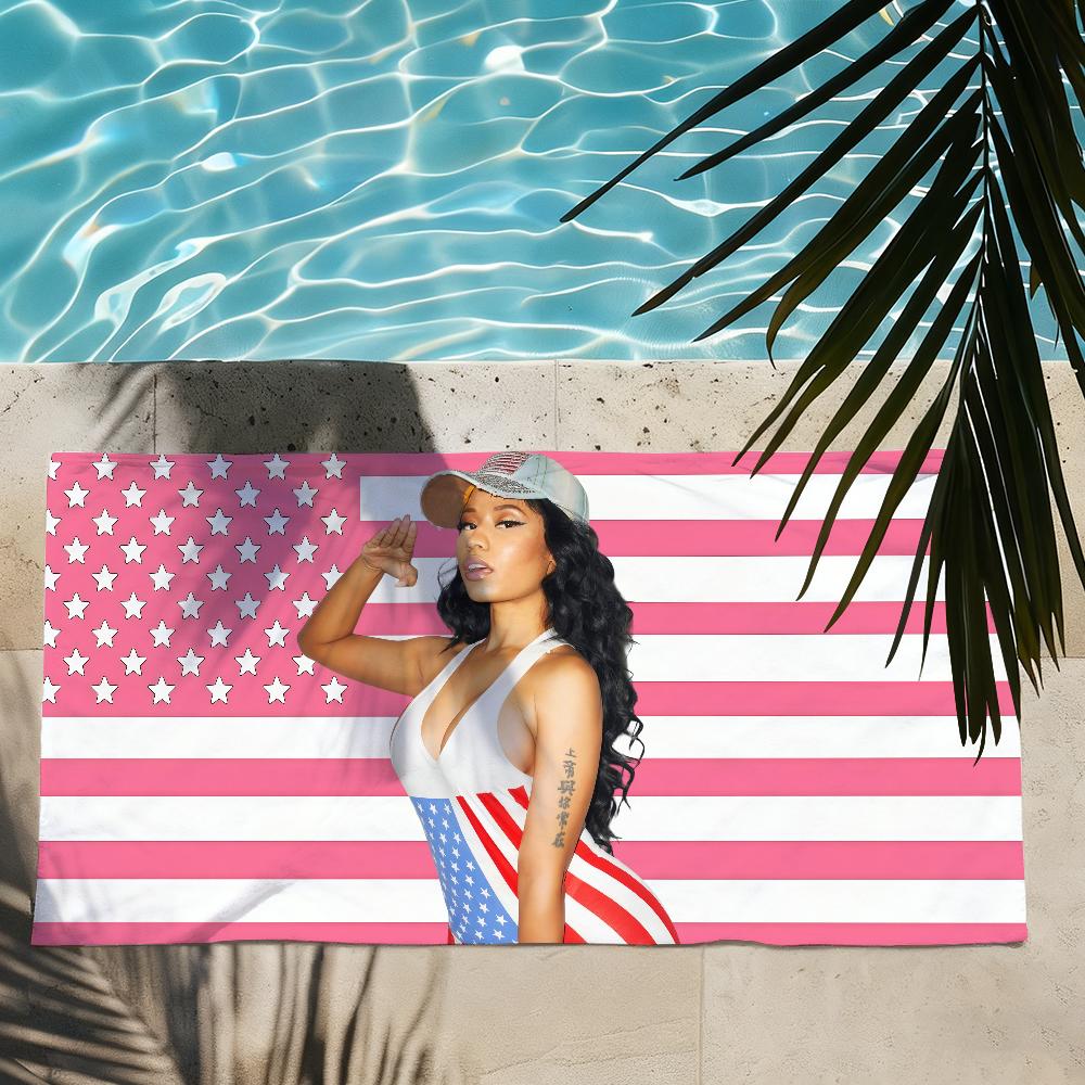 Singer Nicki Minaj flag Towel Quick Drying Beach Towels Are Suitable For Swimming Pools Camping Yoga And The Gym