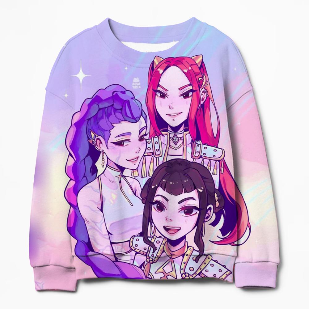 Girl K-pop Demon Hunter Fashion Casual Sweatshirt Movie,new Arrivals children,K-pop Trendlong-sleeve Crewneck Top