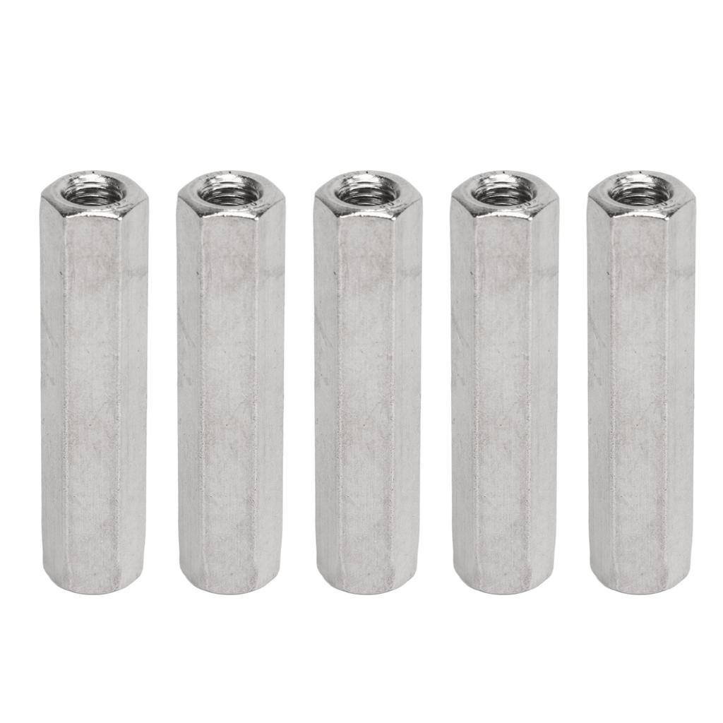 5Pcs Silver M8 Hex Coupling Nut Safe Practical Stainless Steel Coupling Nut Kit for Industrial