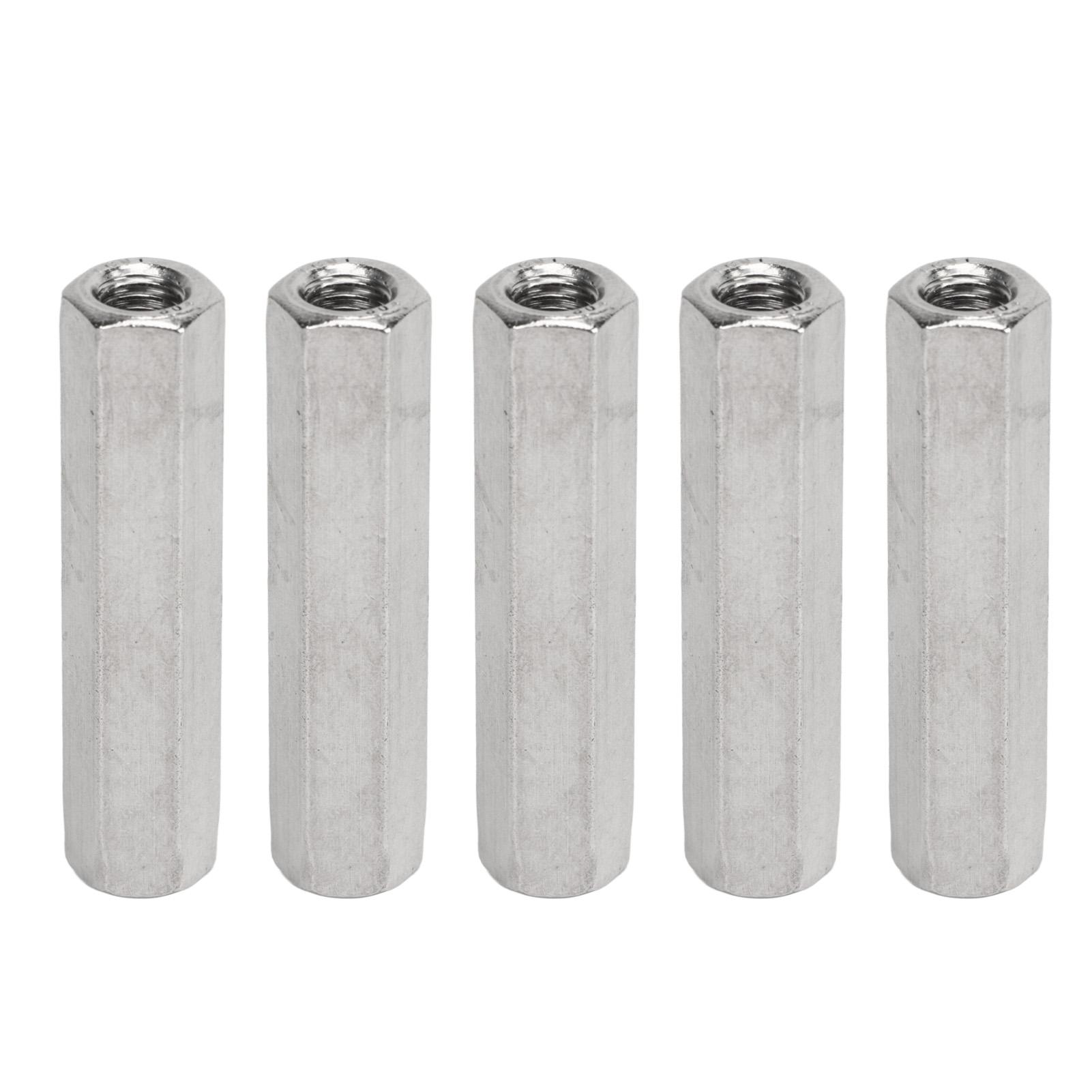 

5Pcs Silver M8 Hex Coupling Nut Safe Practical Stainless Steel Coupling Nut Kit for Industrial