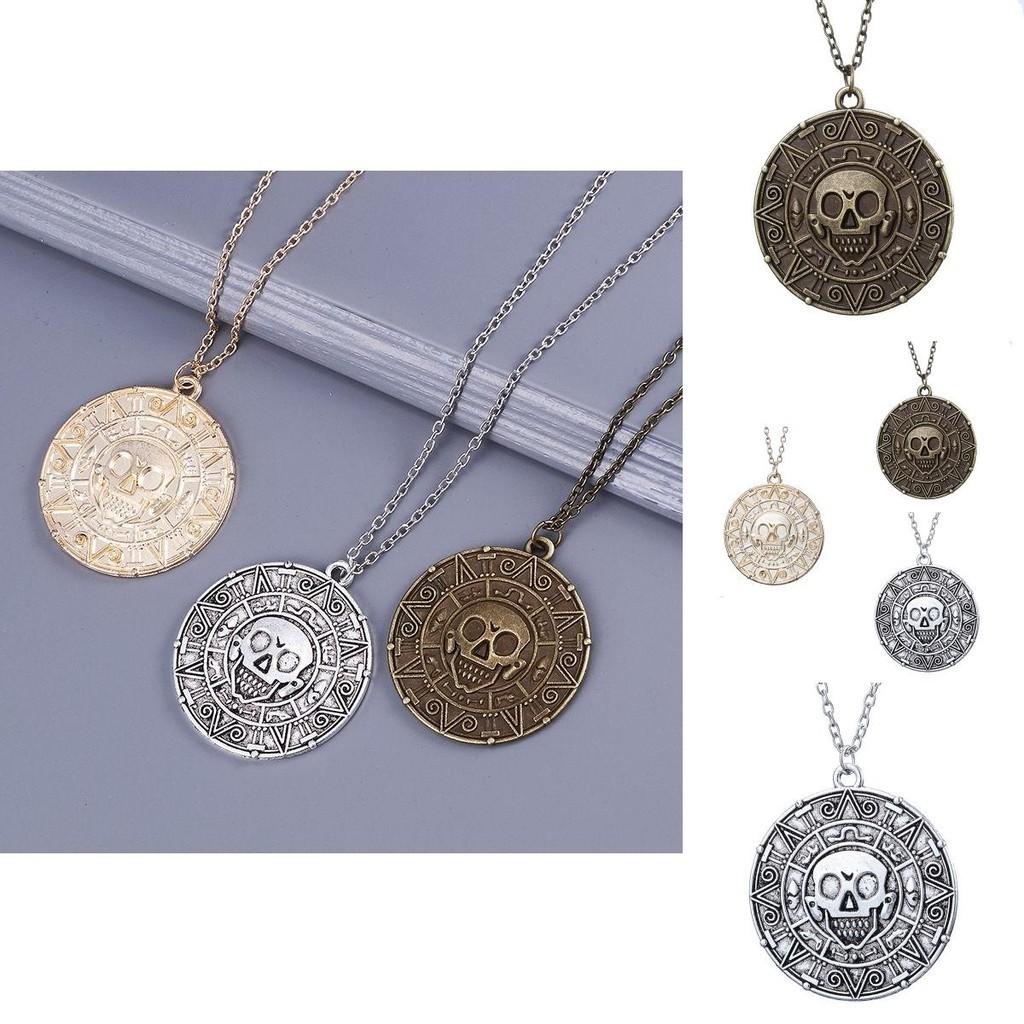 Stunning Pirates Of The Caribbean Aztec Coin Medallion Necklace For That Special Occasion