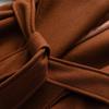 European Style Women's Woolen Coat with Belted Waist and Lapel