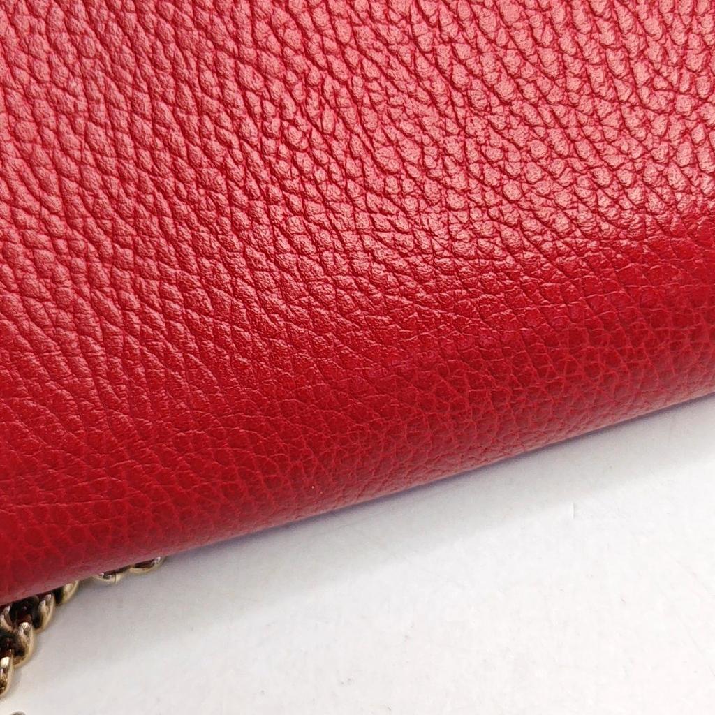 [Pre-Owned] Interlocking Double G Logo Litchi Grain Leather Shoulder Crossbody Bag - Very Good #1PMAIVT