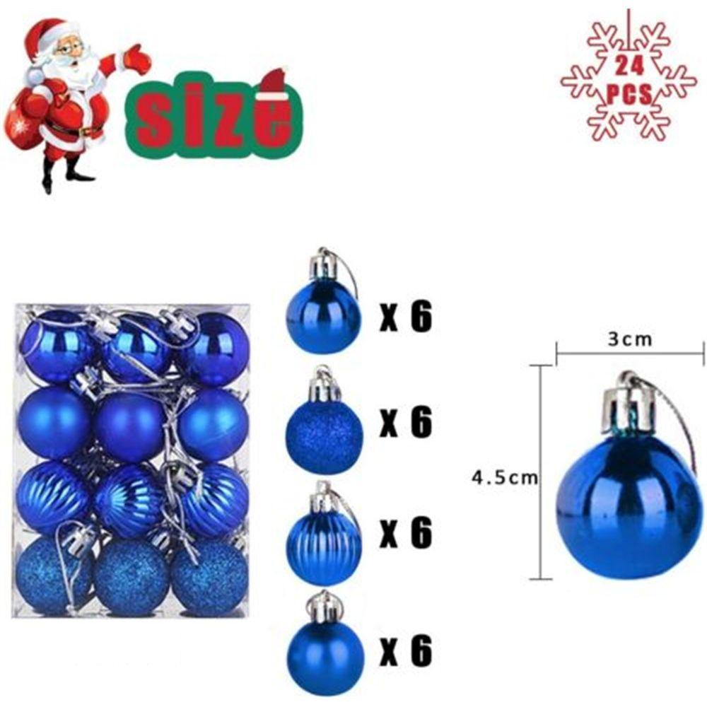 24Pcs 30mm Christmas Tree Balls Small Bauble Hanging Home Party Ornament Decor Xmas Small Bauble New Year Supplies