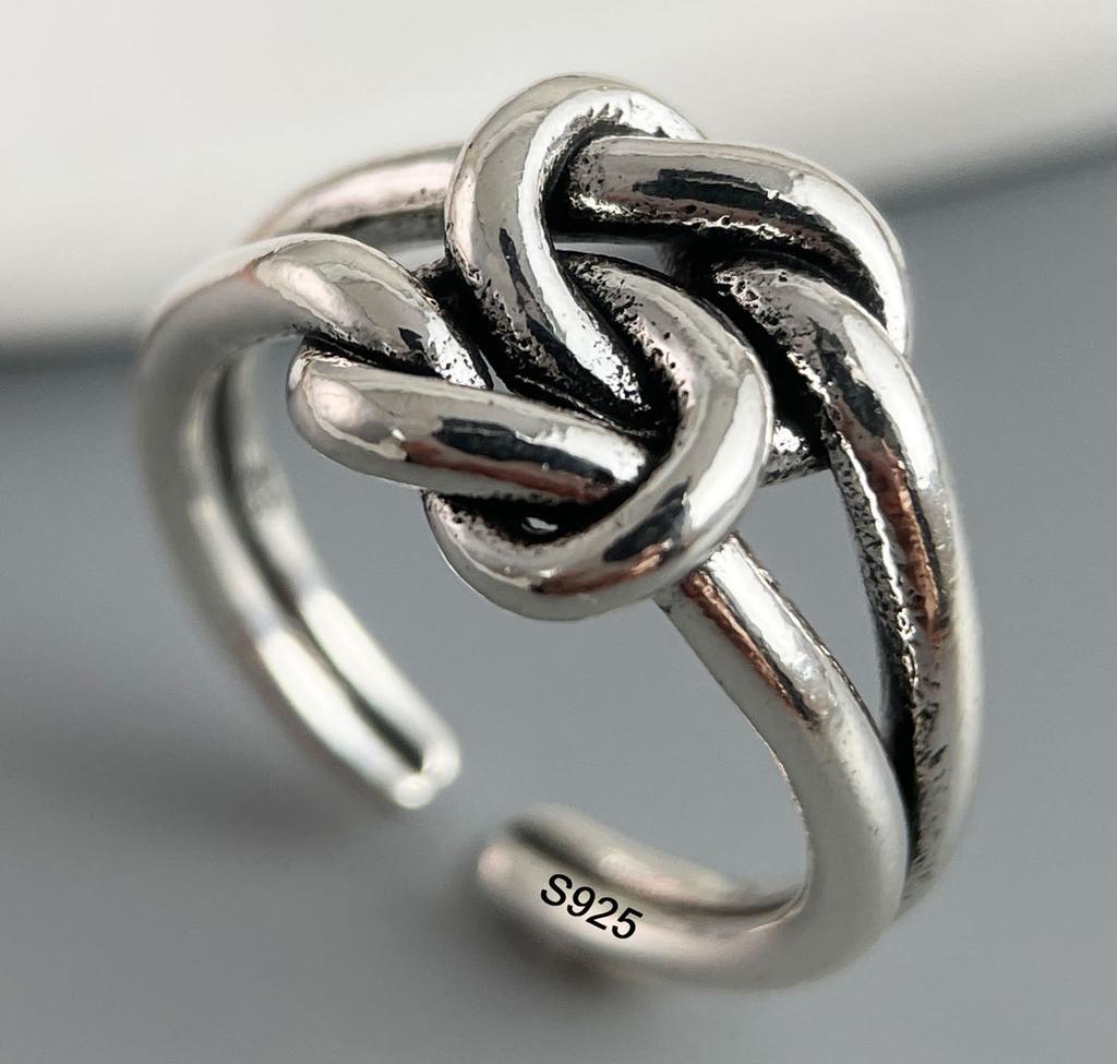 925 Sterling Silver Rings for Women Couple Minimalist Handmade Simple Retro Flower Heart Ring Fine Jewelry Gift Prevent Allergy