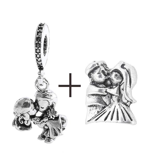 2pcs /Lot New Mom &Dad Charm Beads Fit European Style Brand Bracelets For Women Family Romantic Jewelry Gift Buy 1 Get 1 Free