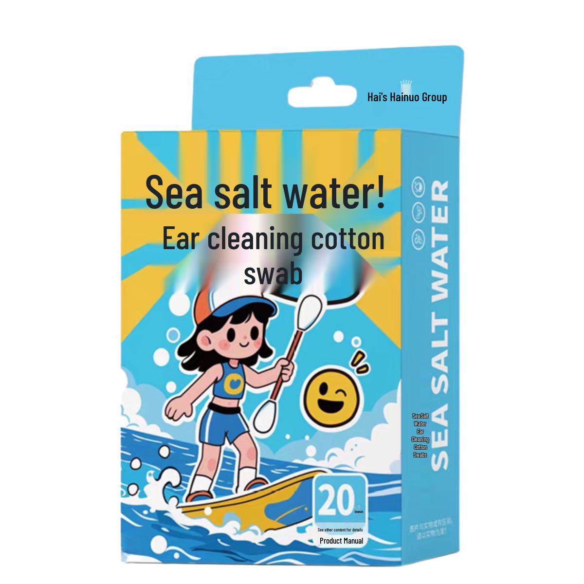 Двусторонние ватные палочки Haishengnuo с морской солью для чистки ушей