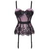 JYL TS shoulder hanging eyelash lace steel ring chest support with garter belt corset, court dress