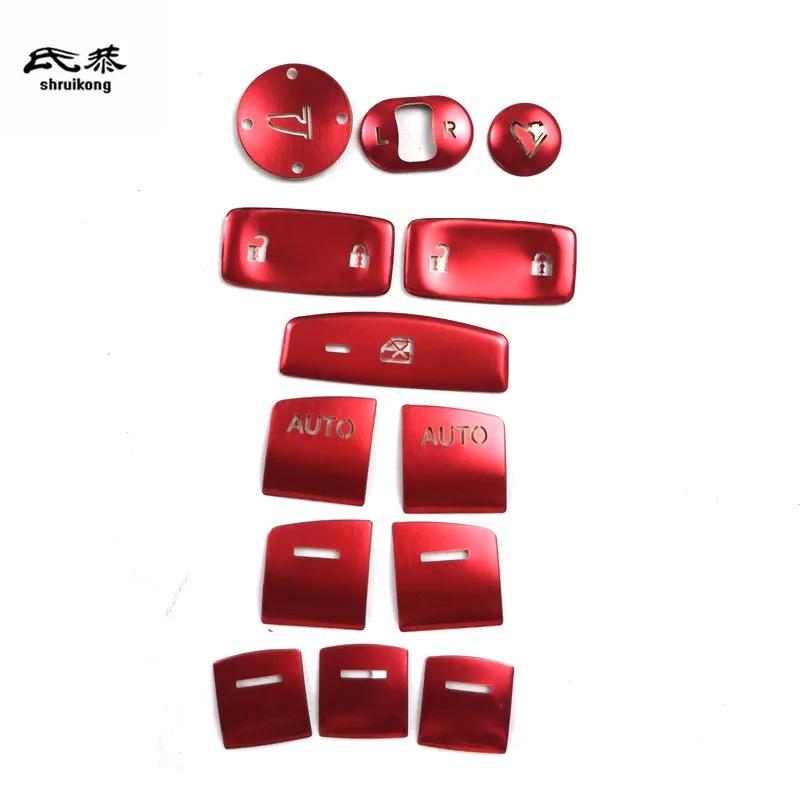 13pcs/Lot Aluminum Alloy Window Glass Lift Panel Decorative Cover For  Honda CIVIC 11th MK11 red color