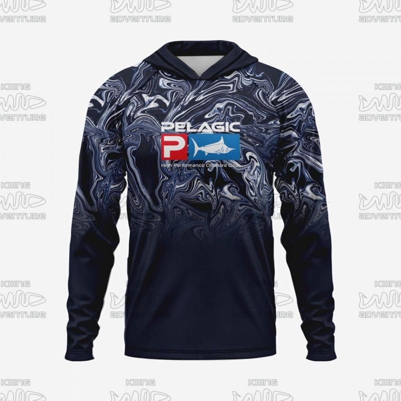 Mens Quick-Dry UV Protection Hooded Fishing Shirt Outdoor Sea Angling Lightweight Breathable Milk Silk Performance Top