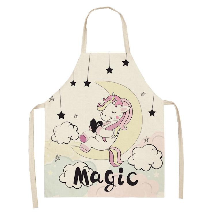 Zástěra s potiskem alpaky vzor duhový kůň vhodný do domácnosti a kuchyně děti zástěra zástěra dámské příslušenství na vaření dětská zástěra
