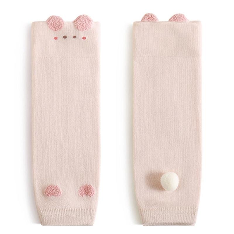 

Over Knee Socks Sleeves Baby Toddler Combed Cotton Leg Protectors Daily Comfort Stretchy Cold Weather M розовый