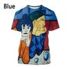 3D-bedrucktes T-Shirt mit klassischem Ölgemälde von Pablo Picasso, Herren- und Damenbekleidung, lässige Kurzarm-Oberteile für den Sommer