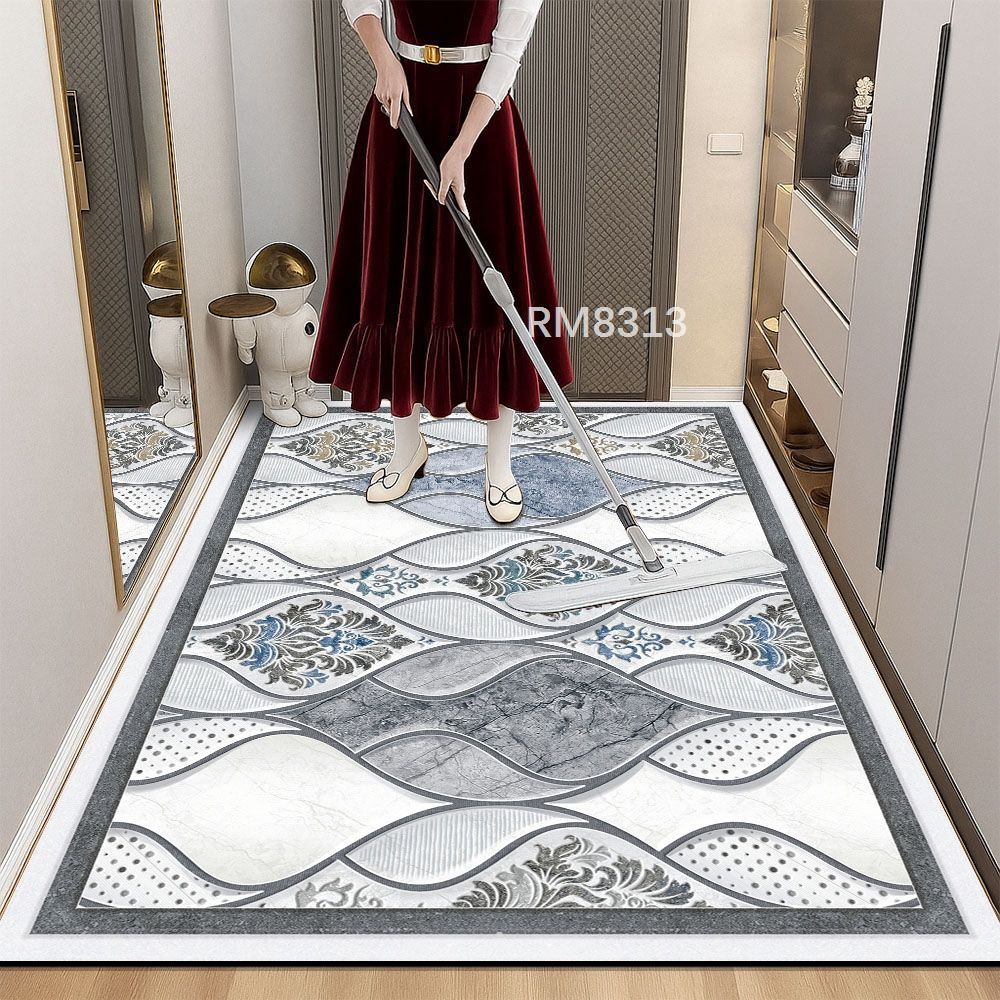 Household Door Mat Waterproof and Anti Slip PU Leather Door Mat Kitchen Floor Mat Foot Mat