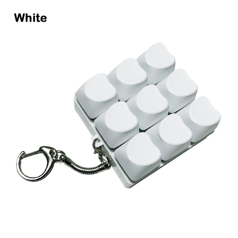 Relaxing DIY Keyboard Fidget Keychain Keycap Keys Button Keyboard Cap Pass The Time 9Keys Pinch Toy