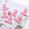 8PCS Binder Clips Round Tail Safety Design Metal Clips Stable Clamping Force Macaron Fresh Color Clips Rust Resistant Office School Supplies