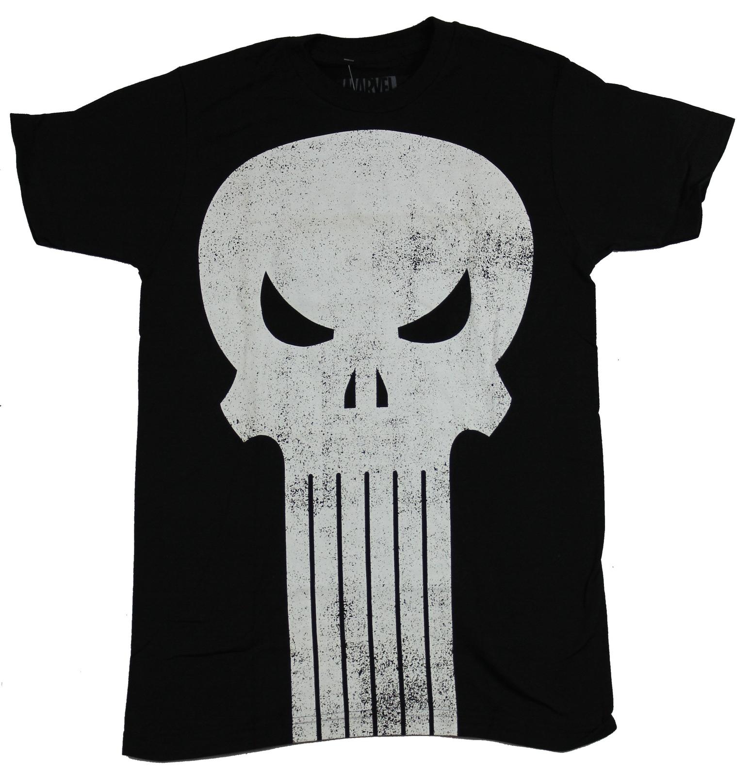 The Punisher Marvel Adult New T-shirt Classic Giant Distressed Logo S