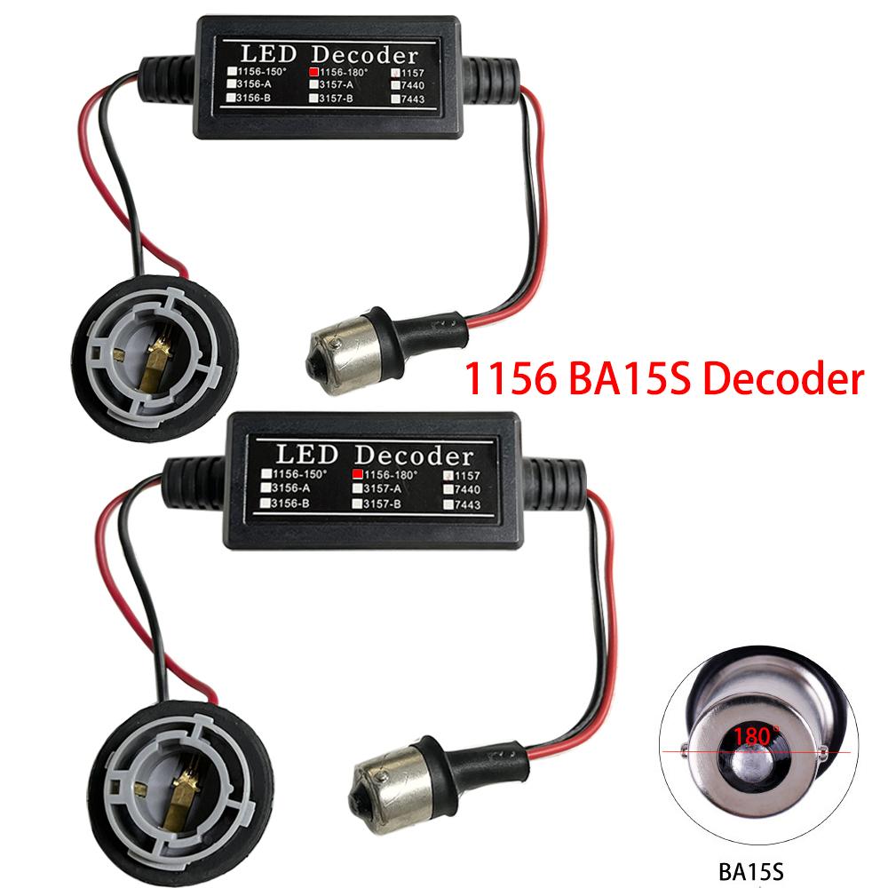 2Pcs BAY15D 1157 S25 Canbus LED Light Bulb Warning Decoder Load Resistor Socket Error Free No Flickering Decoder.