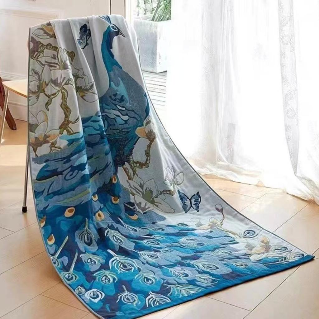 Cartoon Cat Bath Towel 80*160cm Pure Cotton Absorbent Bath Towel 5-layer Cotton Gauze Super Soft Skin-friendly and Comfortable Bathing Towel