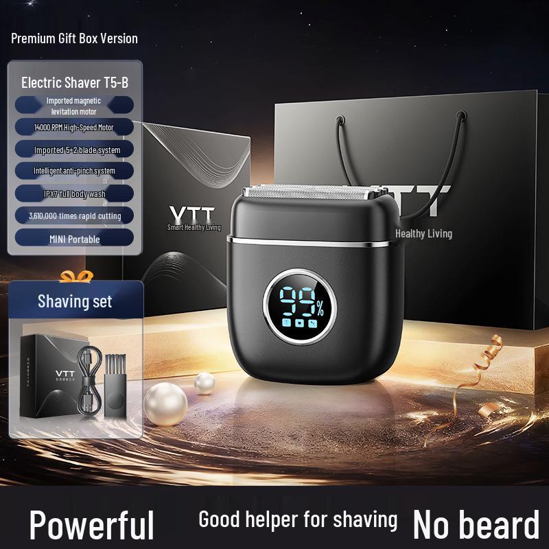 VTT 5-Blade Electric Shaver for Men, Rechargeable Beard Trimmer with Digital Display