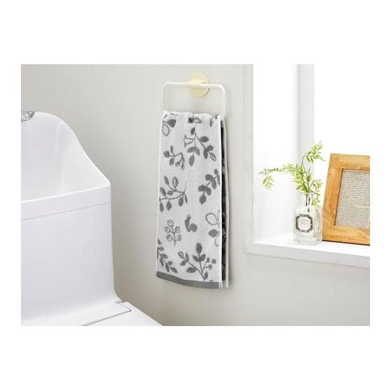 Kosugizen Towel Scandinavian Jacquard Monochrome Forest White/Gray Set of 2 20 X 80cm Medium Thick Type Slim SV-1802-2