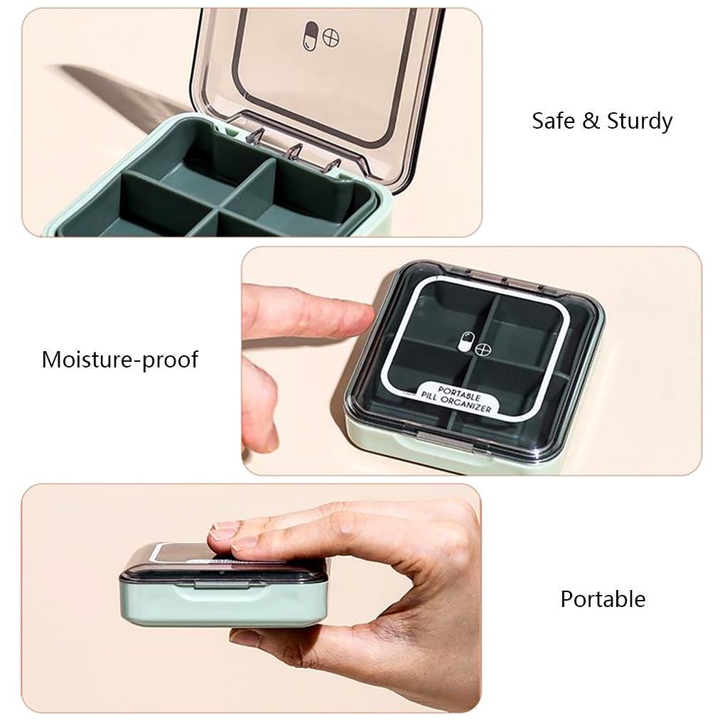 Pill Box Portable Tablet Container Moisture-proof Pills Dispenser Daily Travel Indoor Outdoor Organizer for Pocket
