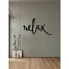 Art Deco Black Metal Relax Wall Sculpture Modern Bathroom Sign Home Decor