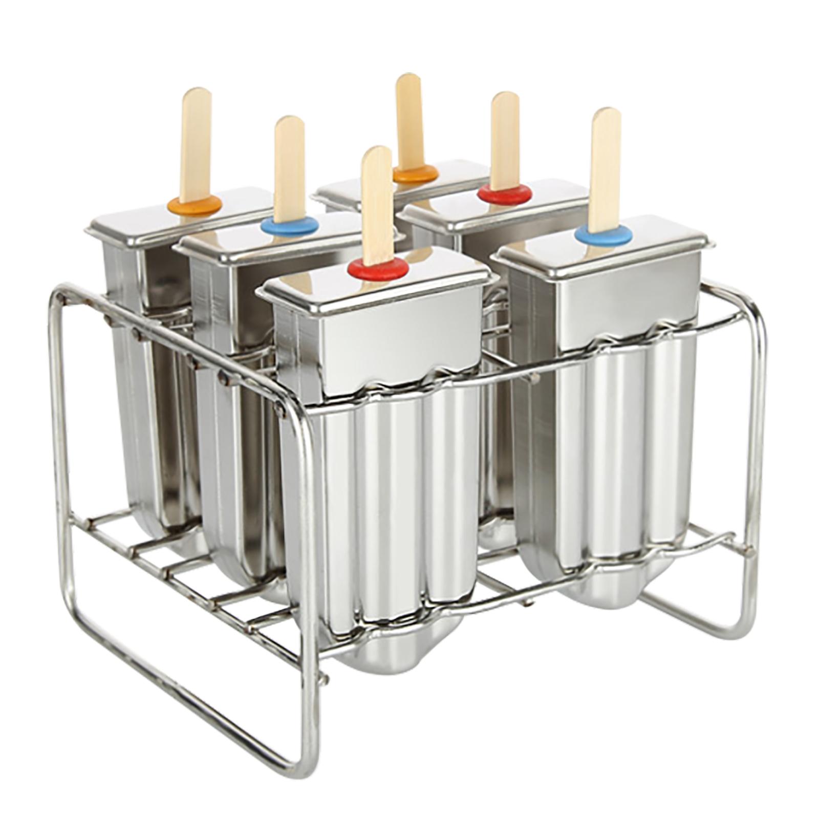 

6Pcs Stainless Steel Popsicle Mold Ice Cream Popsicle Stick Mold Holder Maker United States