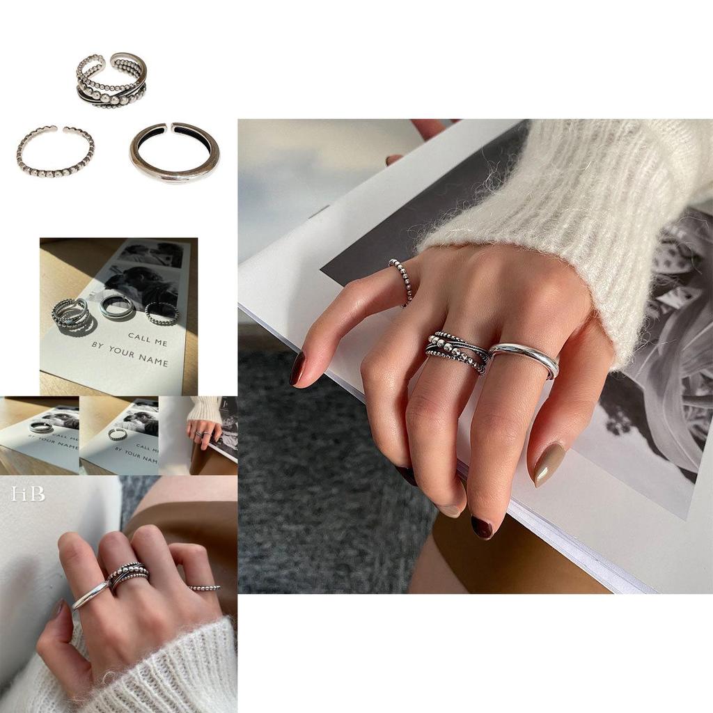 925 Sterling Silver Ring For Women Vintage Geometric Design Adjustable Fashionable Jewelry