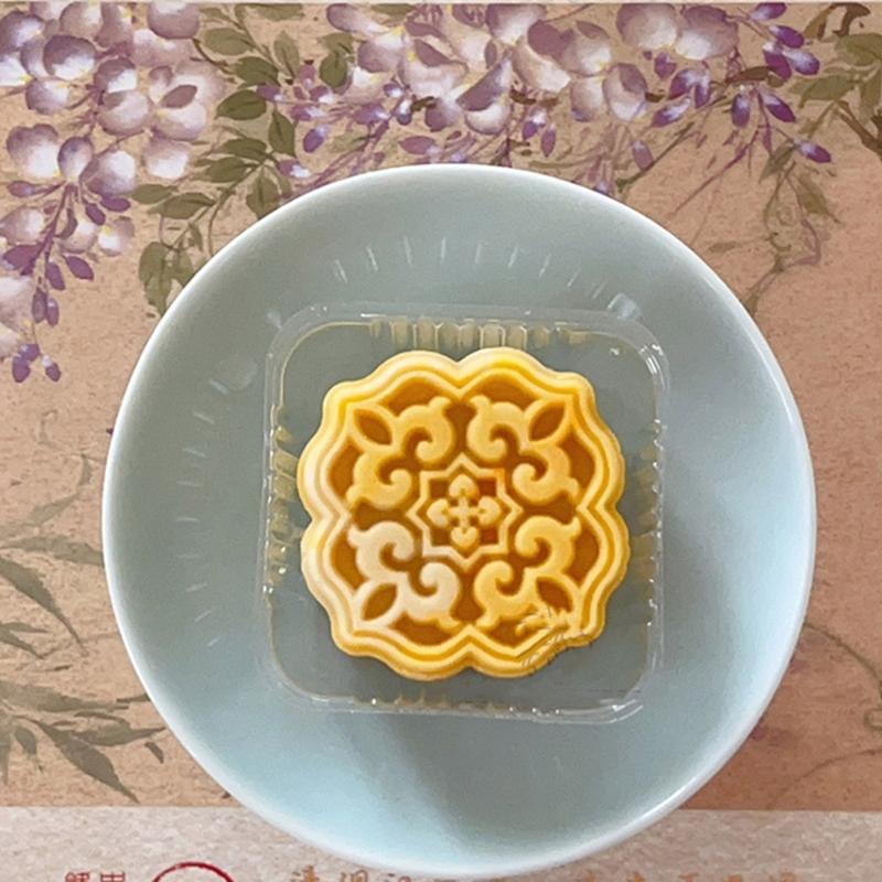 Plastic Mooncake Moulds Pastry Mold Mooncake Baking Tools Flower Shaped ABS Material Mooncake Stamps for Festival Baking
