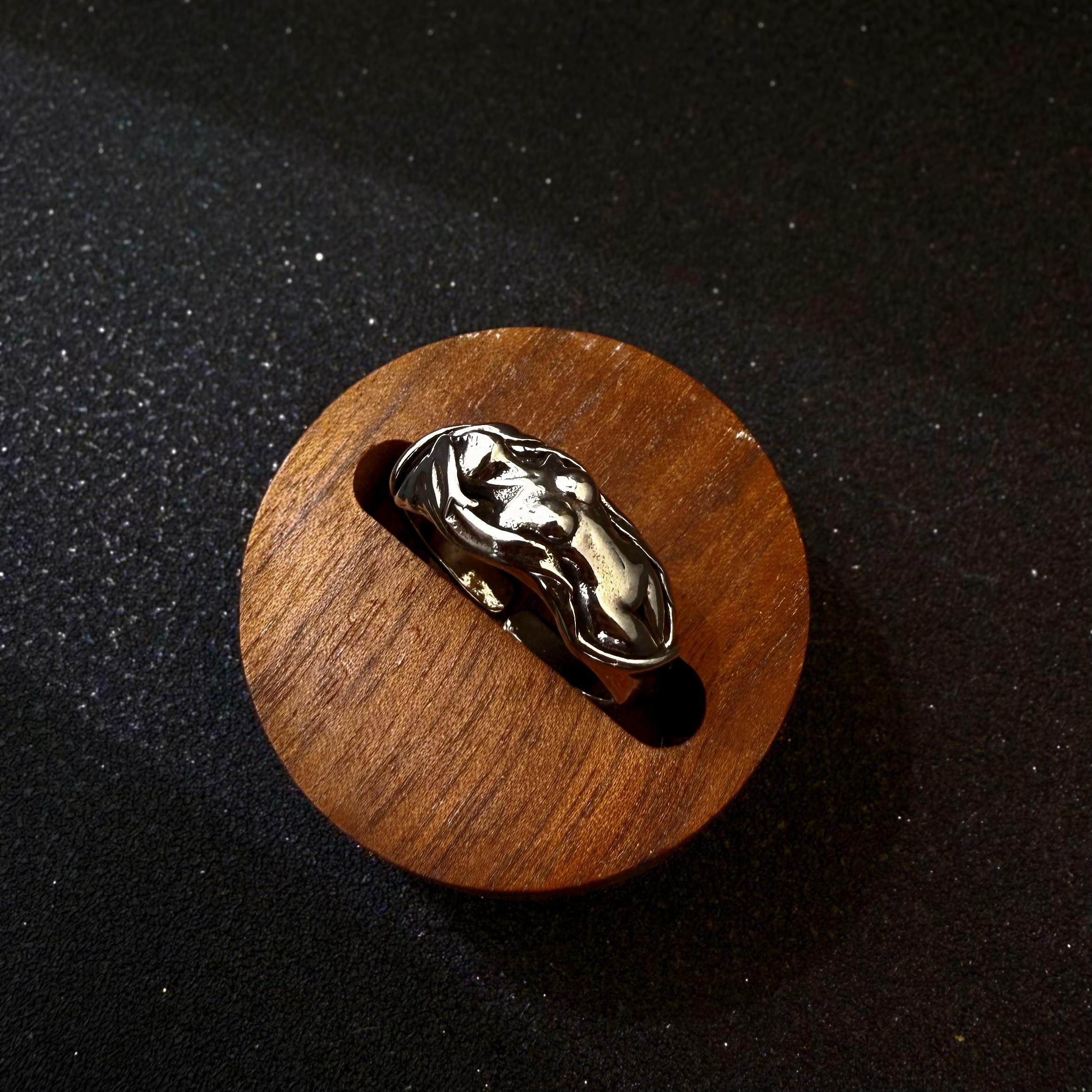 Ретро Обнаженное тело Регулируемое открытое кольцо для мужчин Панк Готика Дерзкий Хип-хоп Медь Смелое заявление Винтажные аксессуары Подарок 10-13