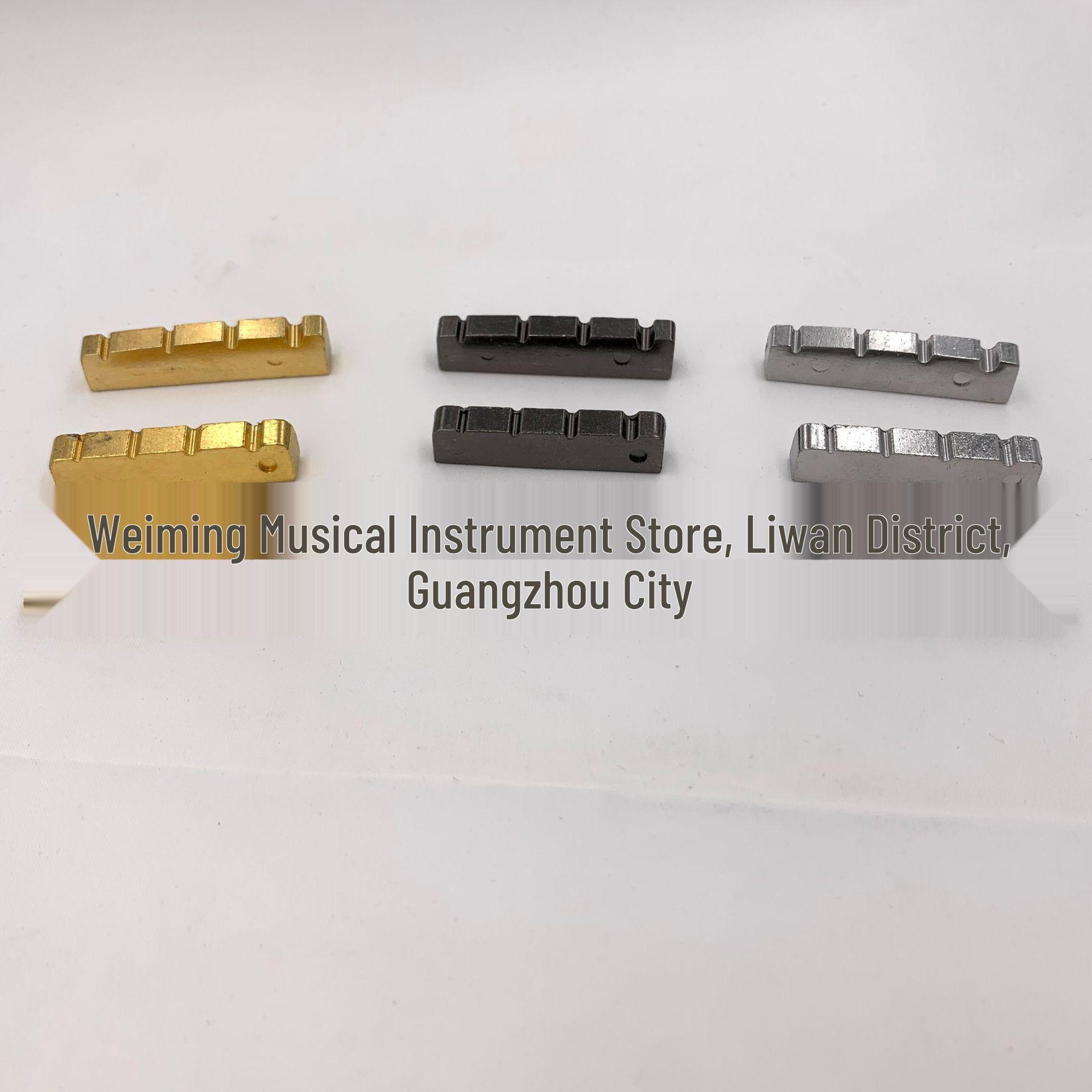 Four-String Electric Bass Nut - Copper Alloy: Gold, Silver, Black, Various Sizes 42.3x8x8.9 mm